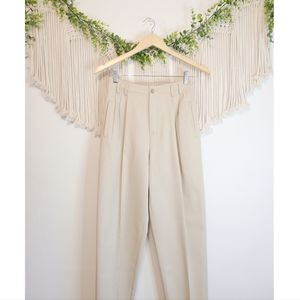 Vintage Liz Neutral Straight Trousers